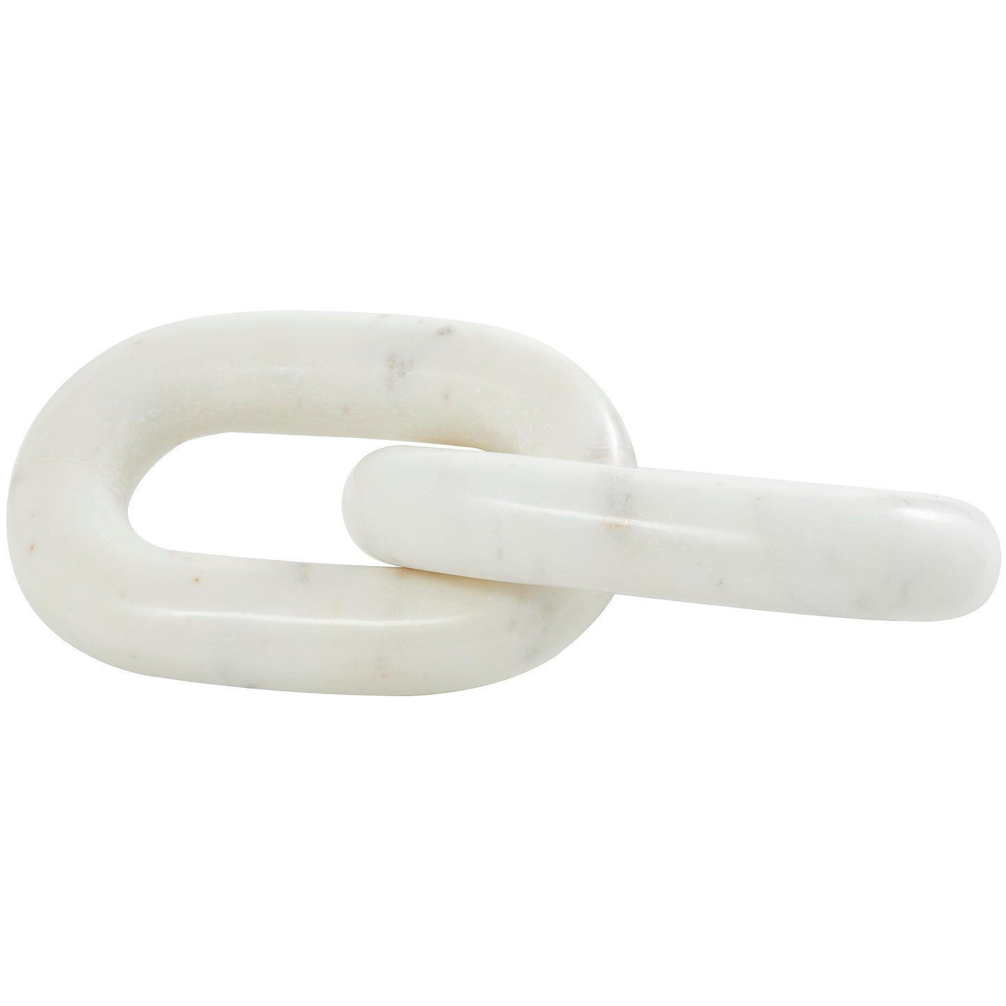 Deco 79 Marble Chain Handmade Decorative Sculpture Geometric 2 Link Home Decor Statue, Accent Figurine 9" x 4" x 2", White