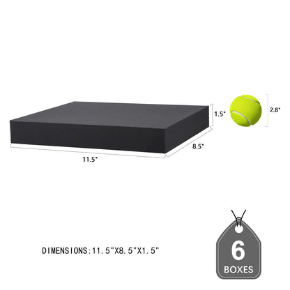 JINMING 6 Gift Boxes with Lids 11x8.5x1.5 Inches for Clothes, Black Gift Boxes, Apparel Boxes for Mother's Day, Father's Day and All Occasion