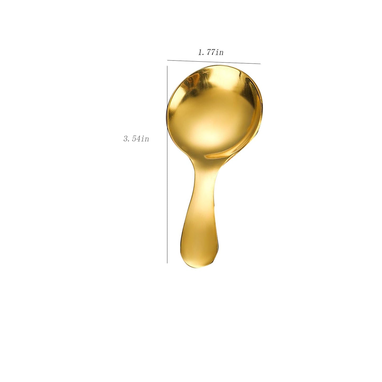 6 Pcs Stainless Steel Short Handle Thickened Small Round Spoons For Honey Candy Tea Salt Jam and Mustard - Ice Cream Dessert Spoon (E Yellow)