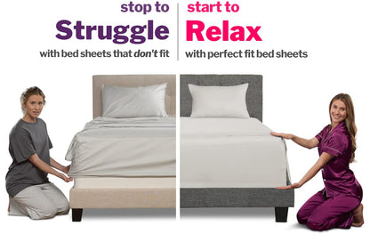 Extra Deep Pocket King Bed-Sheets – 4-Piece Includes: 18”-21” Inch Super Extra Deep Pocket Fitted Sheet – Oversize Flat Sheet – 2 Zipper Closure Pillowcases – Perfectly Fit – King Size – Navy Blue