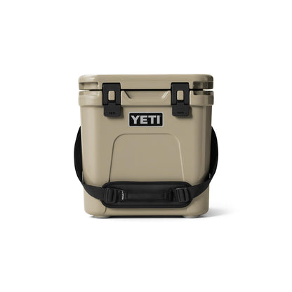 YETI Roadie 24 2.0 Hard Cooler with DoubleDuty Shoulder Strap and Drain Plug, Tan