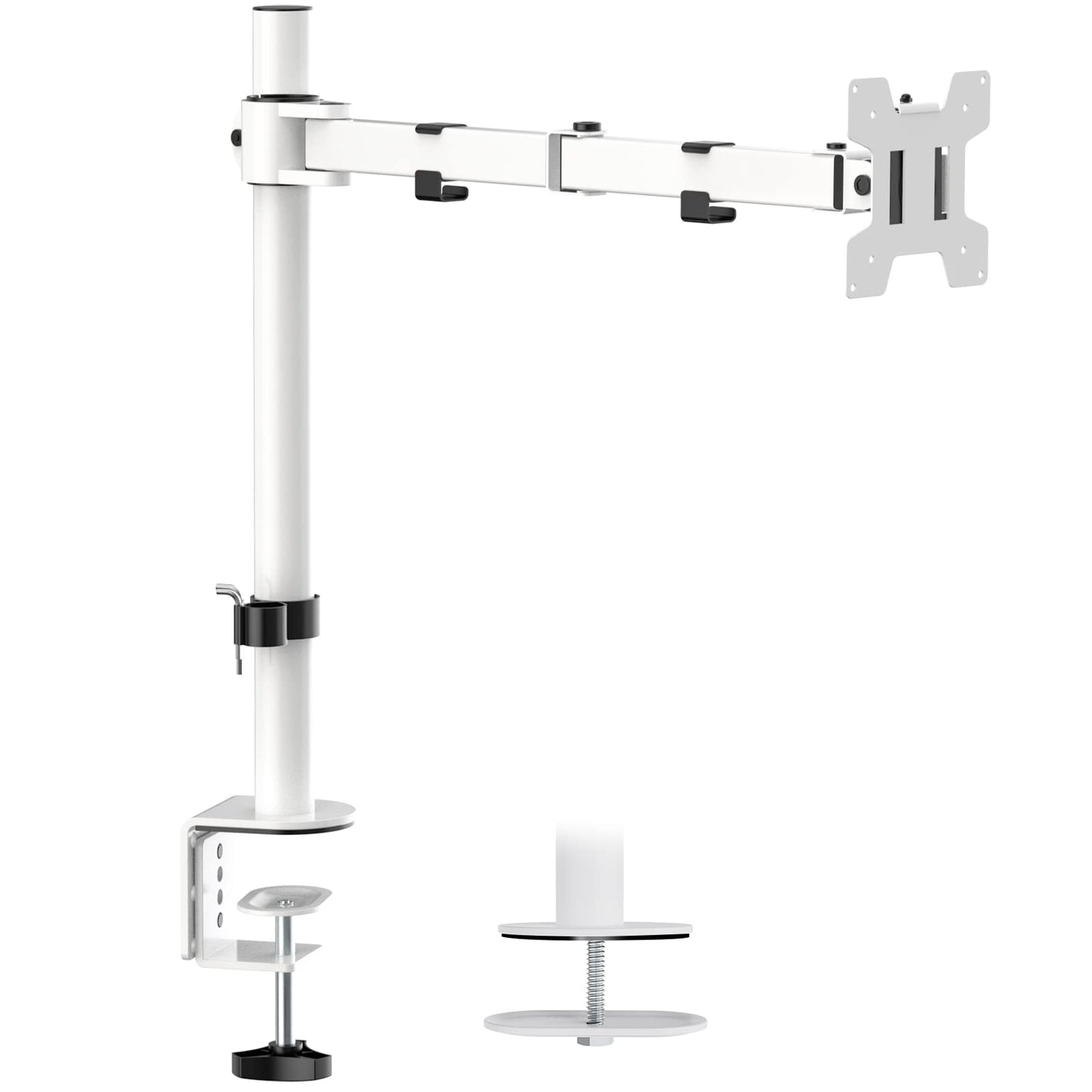 WALI Monitor Arm Mount for Desk, Single Extra Tall Computer Desk Mount, Monitor Bracket Mount Stand Single, up to 32 inch, 22 lbs (M001XL), Black