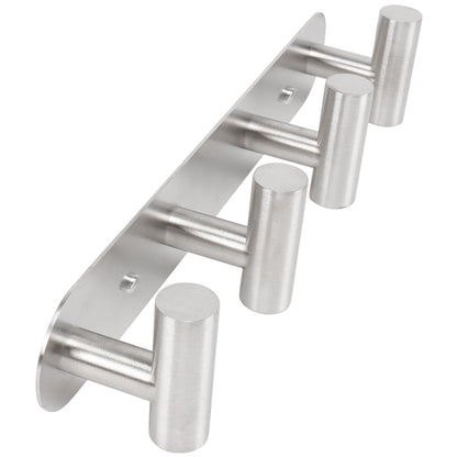 Vanloory Coat Hook Rack, Wall Mounted Rack with 4 Hooks, Heavy Duty Towel Rack Wall Hooks for Hanging Jacket, Stainless Steel Coat Hanger for Bathroom Entryway Mudroom (Brushed Nickel)