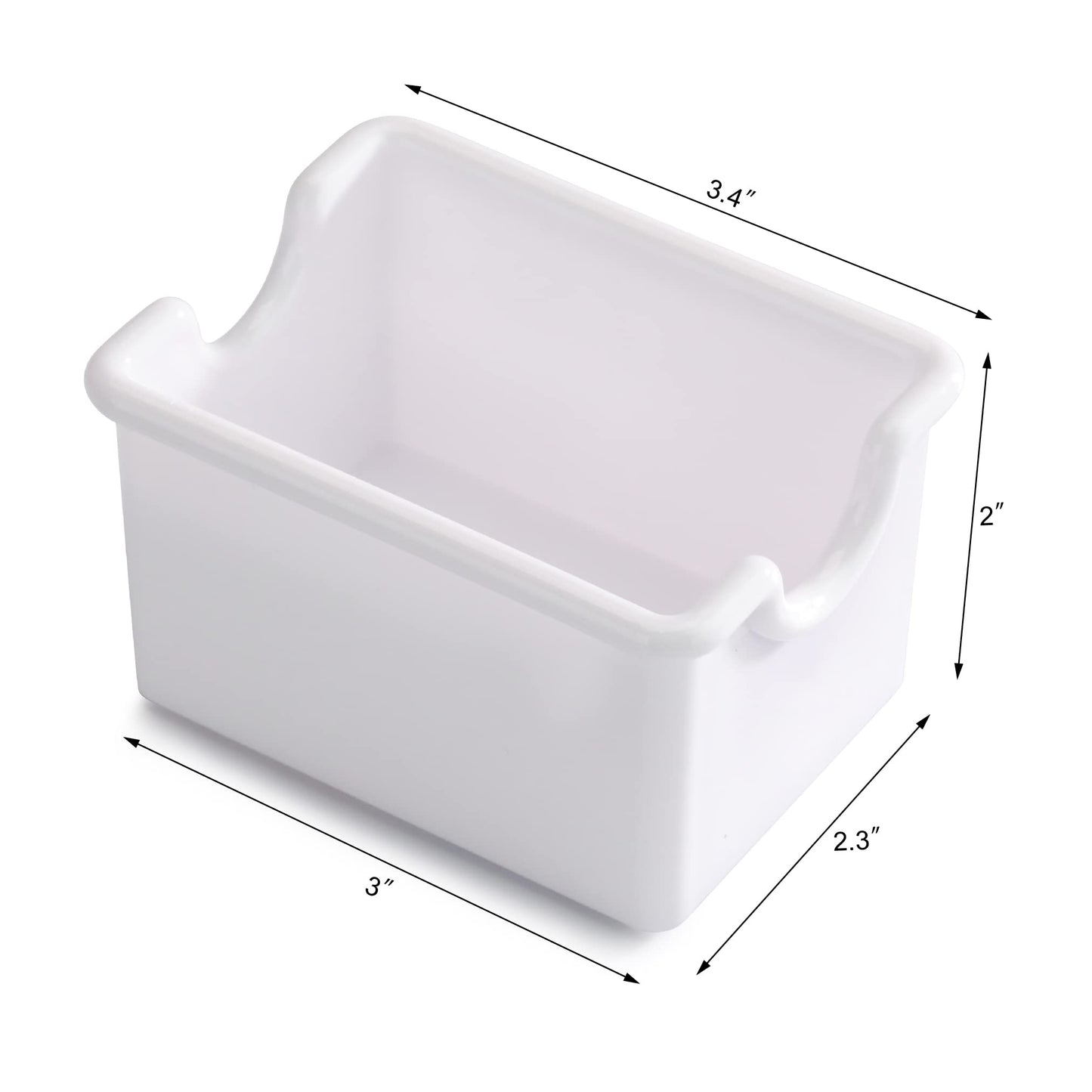 New Star Foodservice Restaurant Grade Plastic Sugar Packet Holder, White, Set of 12
