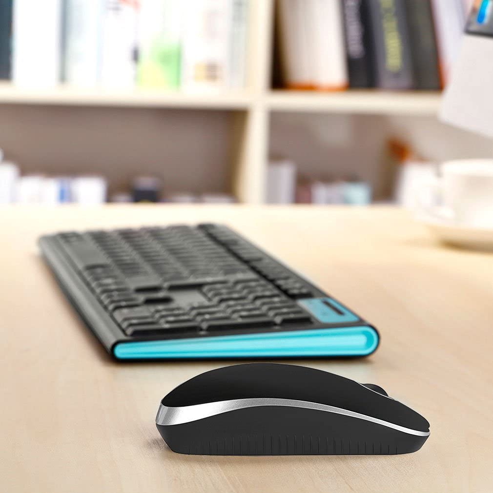 VssoPlor Wireless Mouse, 2.4G Slim Portable Computer Laptop Mouse with Nano Receiver Quiet Silent Optical Mice for Notebook, PC, Laptop, Computer-Black and Gold