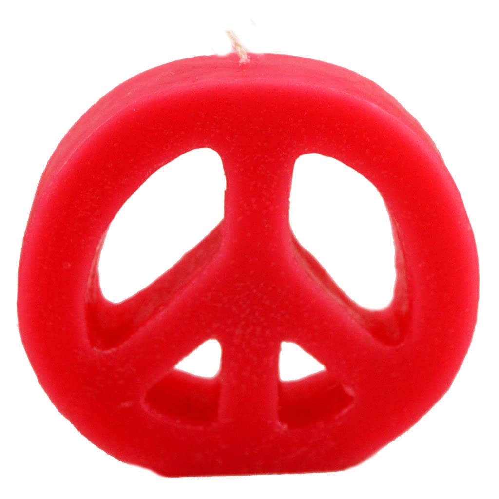Candlestock Handmade Colorful Peace Sign Candle - Red - Yellow - Green - Blue - Lavender - Pink (Yellow)