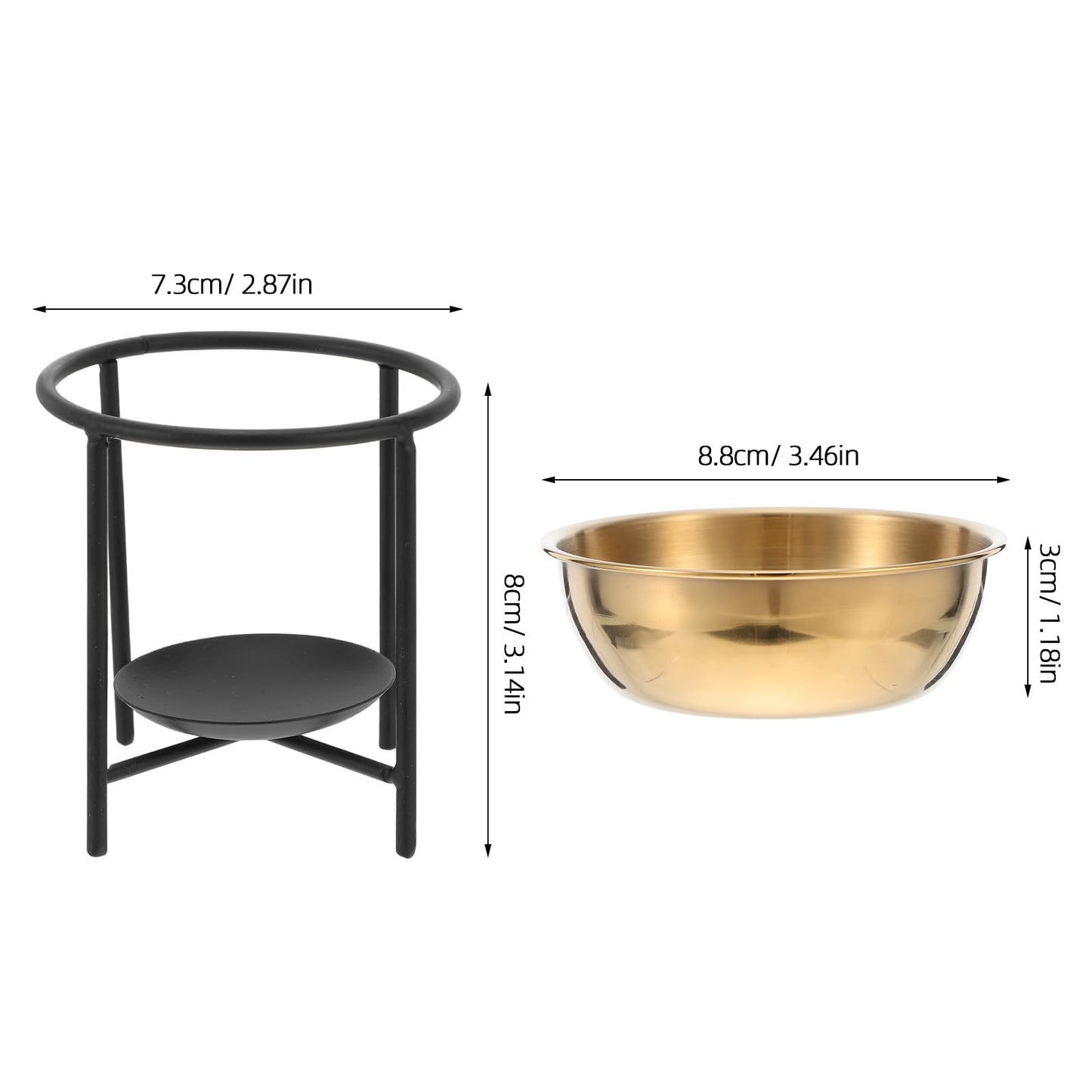 NUOBESTY Essential Oil Warmer with Stainless Steel Bowl Wax Melt Diffuser Oil Burner for Tealights Aromatherapy Burner for Meditation Room Accessories Modern Home Decor