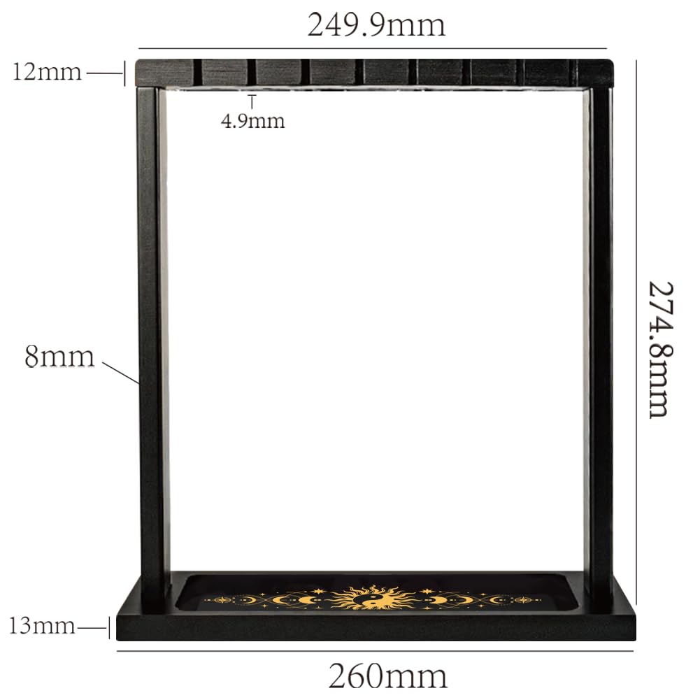 BEUNITONE Taiji Design Display Stand, Wooden Crystal & Jewelry Holder Organiser for Necklaces Stones, Divination Tools and Witchcraft Supplies for Home Decor, Market Stall and Craft Fair Showcase