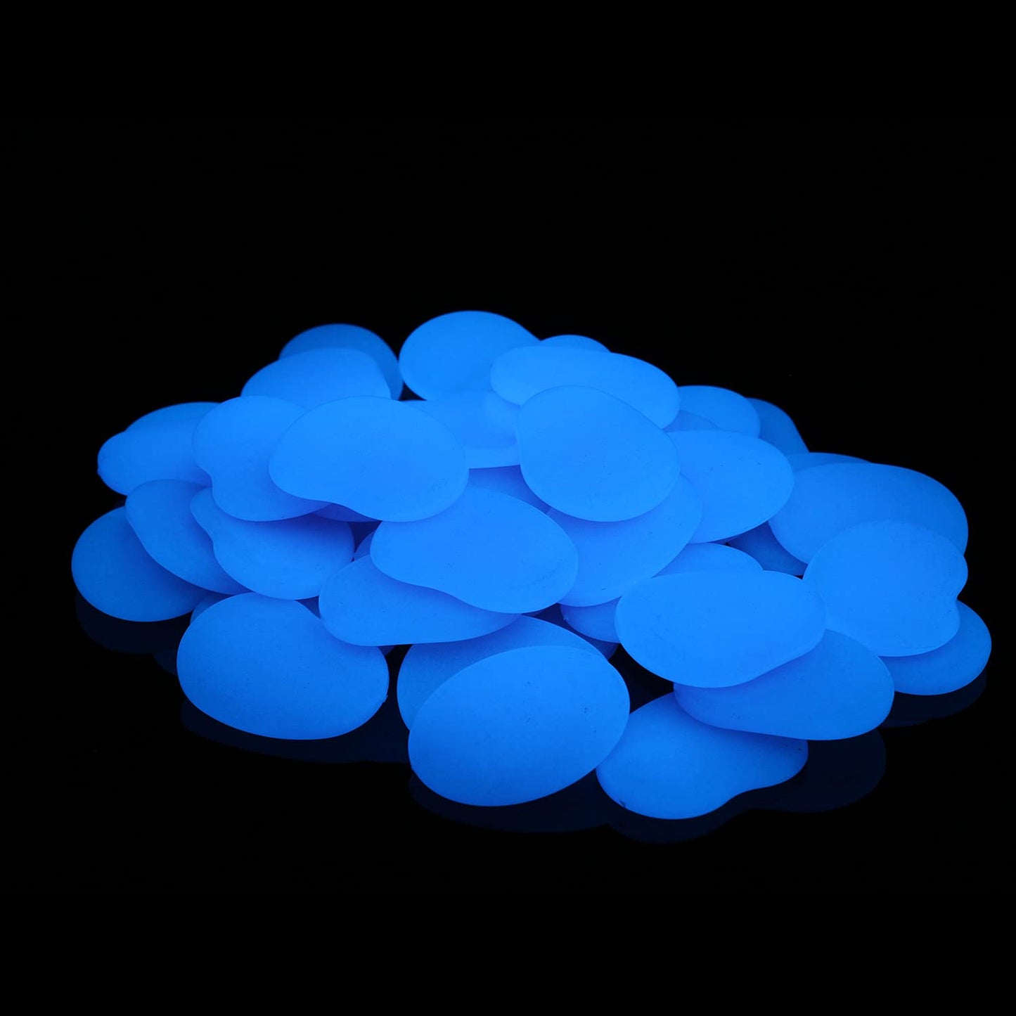 Shiny Stone Glow in the Dark Stones, Purple, Flake Shape, 44pcs, 315g