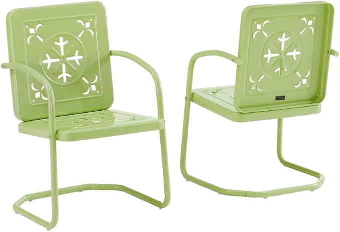 Crosley Furniture Azalea 2-Piece Outdoor Chair Set, Vintage Retro Metal Patio