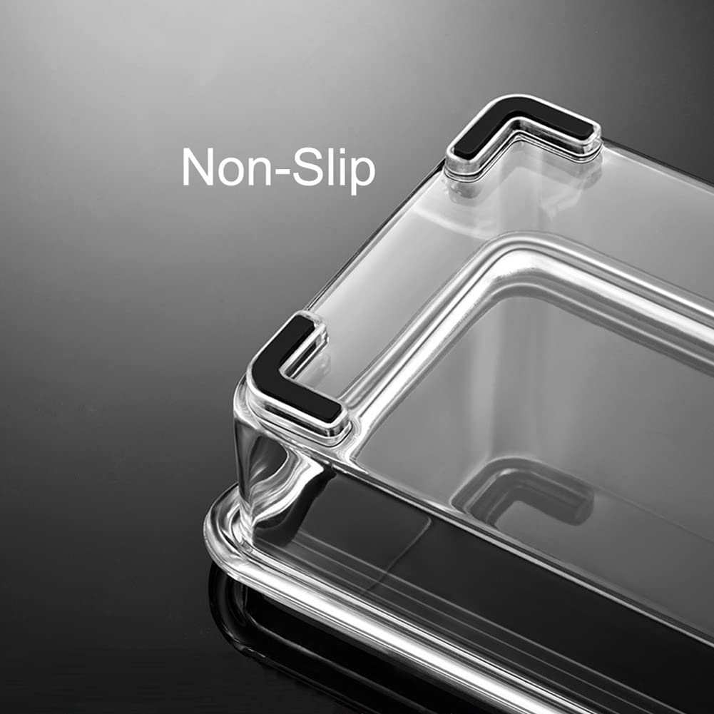 LOYUYU Seasoning Box, Seasoning Rack Spice Pots, Storage Container Condiment Jars, 4 Piece Clear Acrylic Cruet with Cover and Spoon Transparent