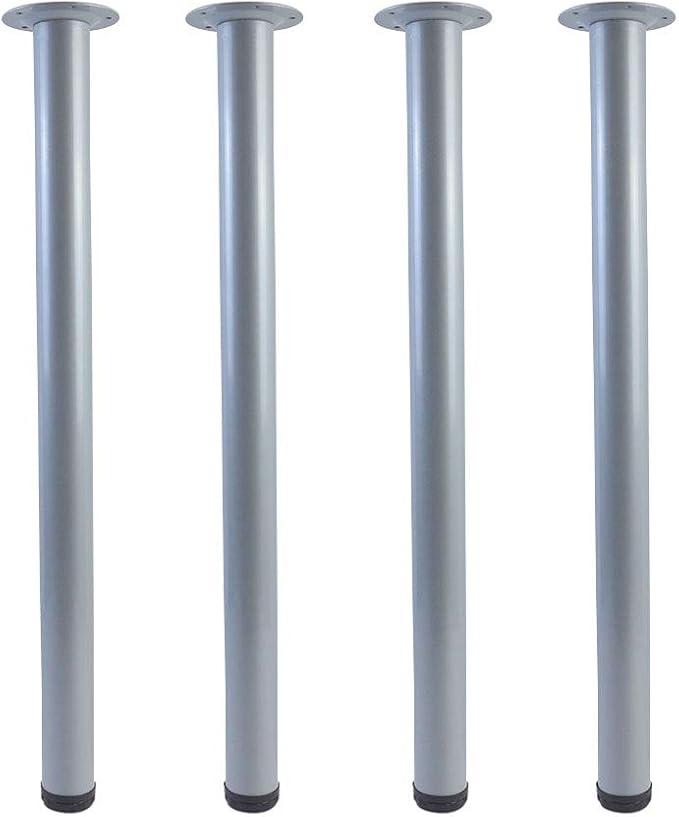 QLLY 28 inch Adjustable Metal Desk Legs, Heavy Duty Furniture Table Legs