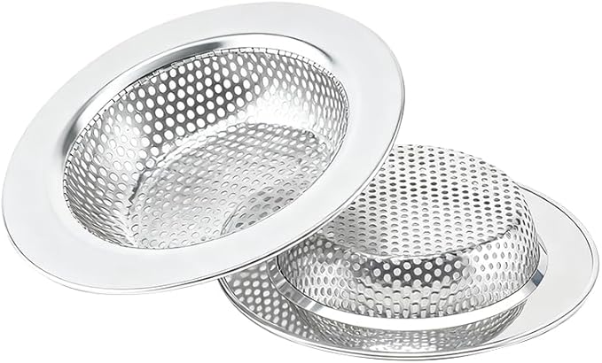 2 Pack Upgraded Double-Layer Kitchen Sink Strainer