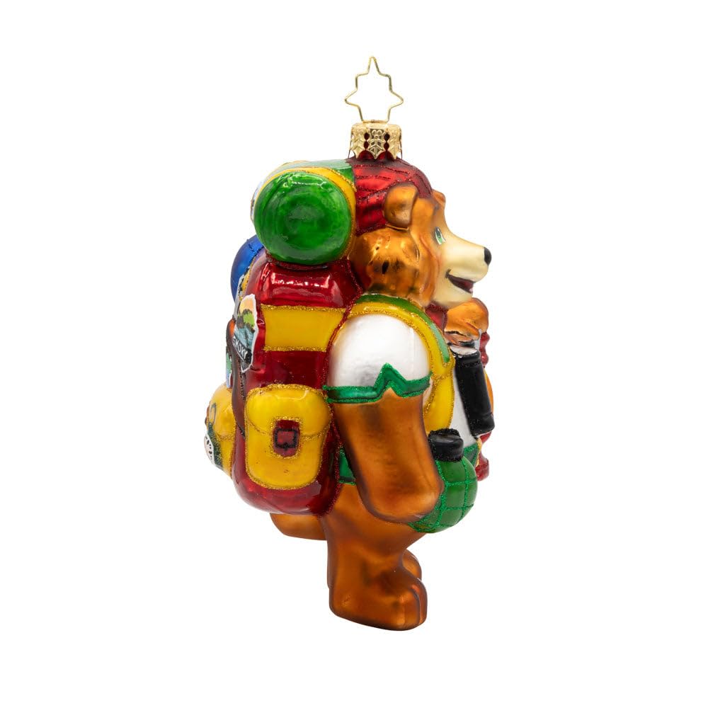 Christopher Radko Hand-Crafted European Glass Christmas Tree Decorative Ornament, Wilderness Wanderer Bear