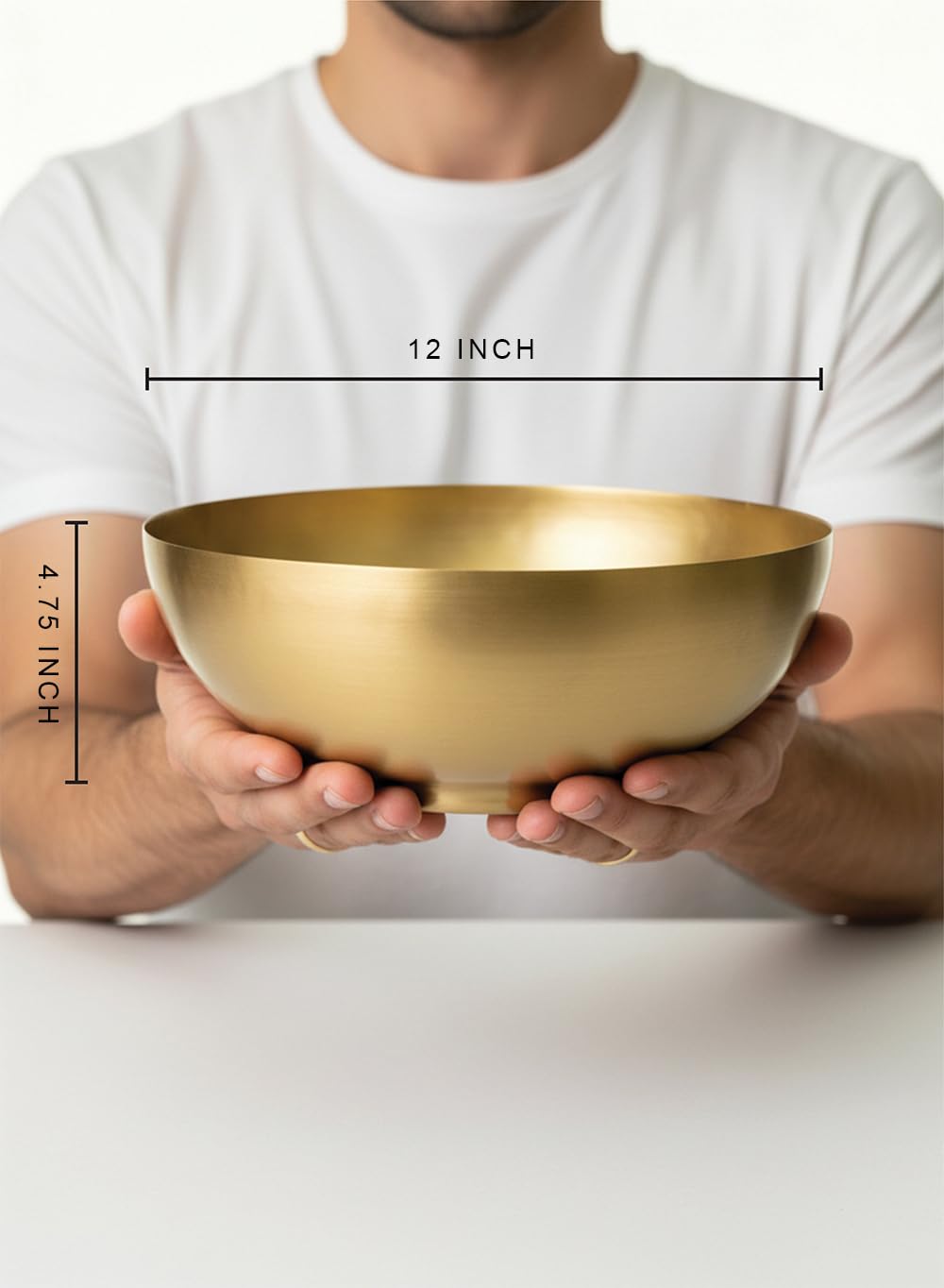 Serene Spaces Living Antique Brass Decorative Bowls, Metal Pedestal Basket for Floating Candles, Flowers, Potpourri & Catchall Decor, Centerpiece for Tabletop, 4.75" Tall x 12" Diameter, Pack of 4