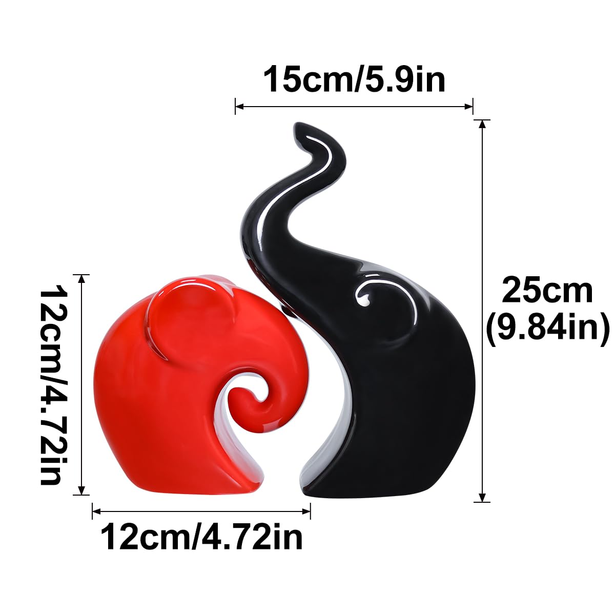 ECYC Originality Home Decoration Furnishing Animal Ornament Ceramics [ Elephant Lovers ]