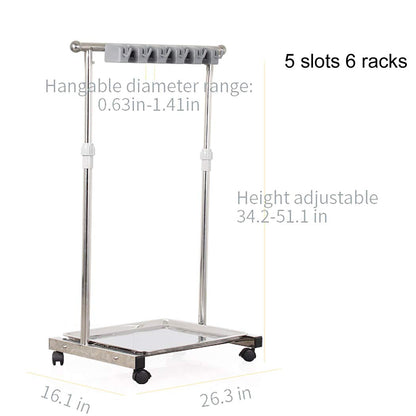 QTJH movable mop broom holder put wet mops floor standing cleaning tool rack stainless for schools, hospitals, factories, hotels, restaurant, etc.