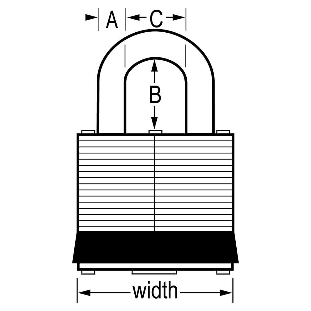 Master Lock 1KALJ Outdoor Padlock with Key, 1 Pack, Silver