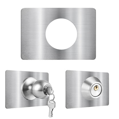 MOSECYOU Door Reinforcement Plate, Door Lock Repair Plate, Door Knob/Lever/Deadbolt Fixing Filler Cover Plate, Satin Thickened (2PCS)
