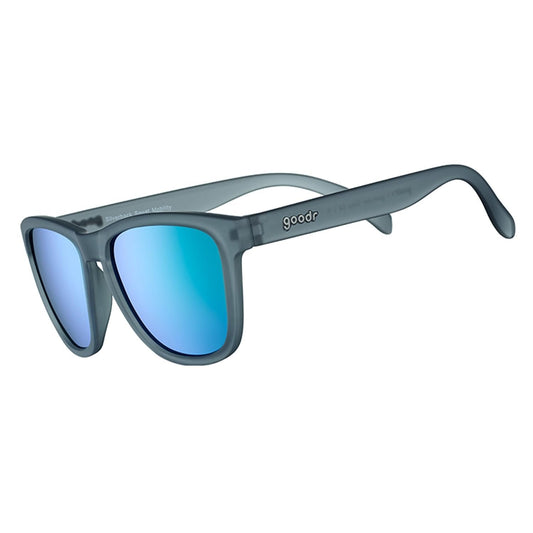 goodr Silverback Squat Mobility Polarized Sunglasses for Men & Women, Medium Sized (OG), Dark Gray Translucent Frames with Light Green Mirrored Reflective Lenses, UV400 Protection, No Slip, No Bounce