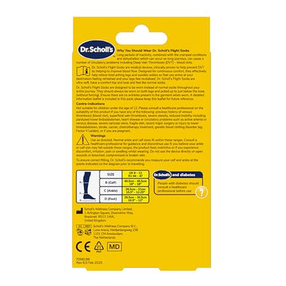 Scholl Flight Socks - Clinically Proven Compression Socks for Flight Travel - Help Prevent Swollen Ankles and Deep Vein Thrombosis (DVT) - Sheer - Size 9-12, 1 Pair