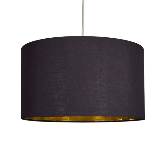 MiniSun | Extra Large Modern Black and Gold Drum Light Shade | Pendant Lights, Home Décor & Improvement Essential | 450mm Shade Width