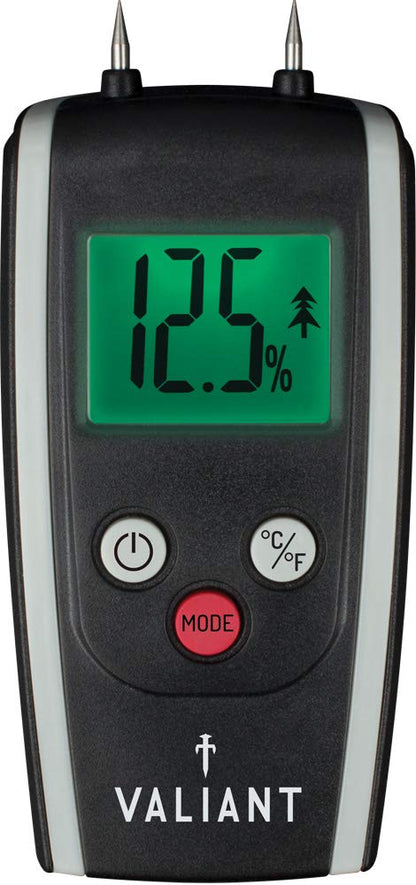 Valiant FIR421 Digital Moisture Meter for Firewood Timber and Brickwork, Black