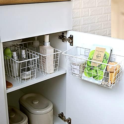 Hanging Kitchen Baskets Adhesive Sturdy Wire Storage Baskets