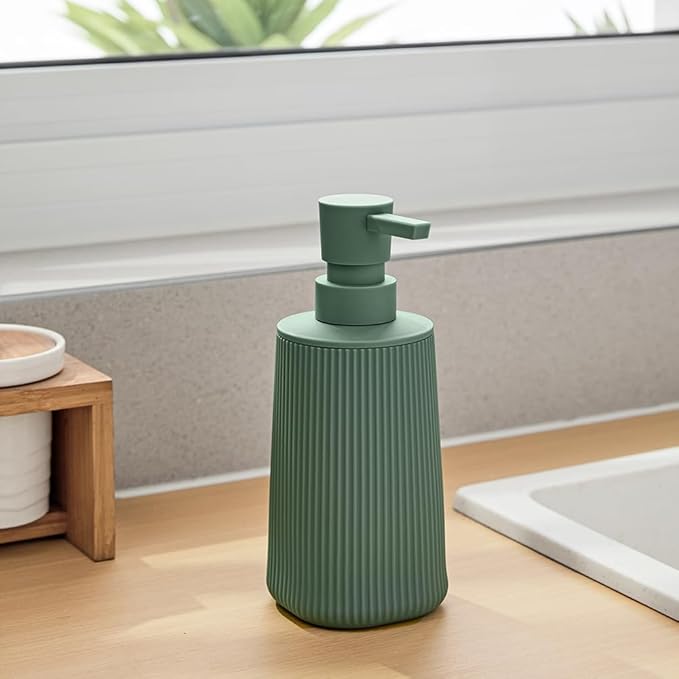 Small Soap Dispenser for Bathroom and Kitchen, Modern Farmhouse Striped Style