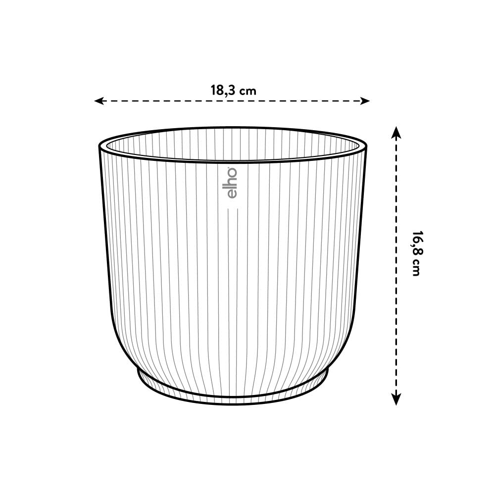 elho Vibes Fold Round 18 - Flower Pot from 100% Recycled Plastic - Indoor plant pot - Ø 18.4 x H 16.8 cm - Green/Sorbet Green