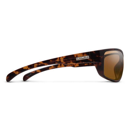 Suncloud Milestone Polarized Sunglass with Polycarbonate Lens, Matte Tortoise Frame/Brown, One Size