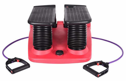 Stepper Climber Fitness Machine, Air Stair Climber Stepper Machine, Cardio Training Step Climber Machine Adjustable Fitness Exercise Machine Resistance Bands, Comfortable Foot Pedals