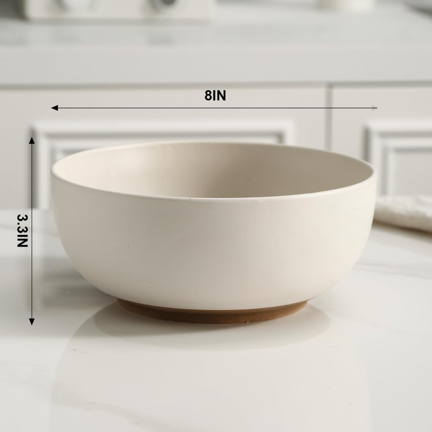 KGCCIZI Ceramic Large Salad Bowls with Garlic Grater Function. White 60 OZ Salad Serving Bowl. Deep Bowl fit for Soup, Cereal, Ramen, Pasta, Salad.