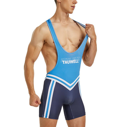 SPNSSTCR Men's Active Athletic Bodysuit Supporters Wrestling Singlet Jumpsuit Boxer Leotard Shapewear