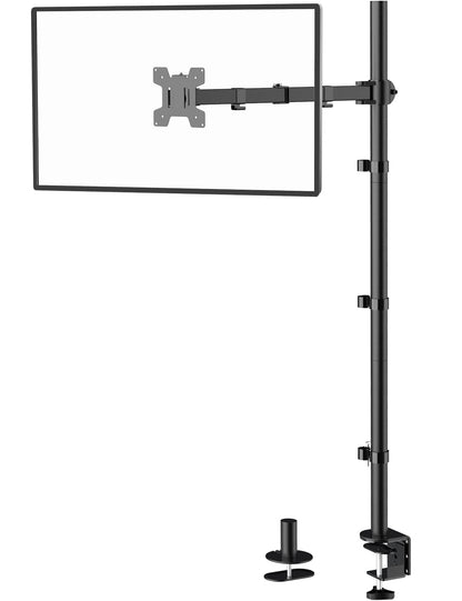 WALI Monitor Arm Mount for Desk, Single Extra Tall Computer Desk Mount, Monitor Bracket Mount Stand Single, up to 32 inch, 22 lbs (M001XL), Black