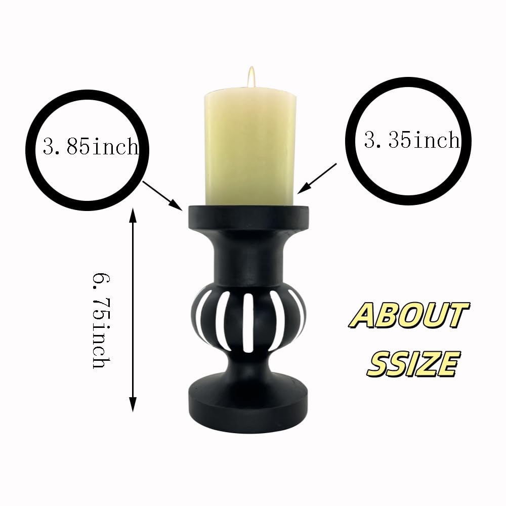 Deng YH Wooden Candle Holders Pillar,Vintage Seaside Pillar Stand for Dining Table Centerpiece, Coffee Table, Mantel, Or Any Table Top，Free Standing Farmhouse Candle Holders.
