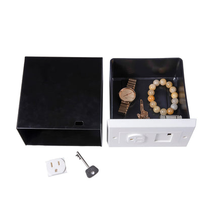 American Outlet Wall Safe Security Secret Hidden Box Covert Safe as the Socket in Plain Sight, Secures Jewelry, Valuables, Cash, Metal Shell, 6.7x6.7x3.9 Inches