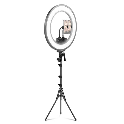 NEEWER 18 Inch Edge Lit Ring Light with Tripod Stand Phone Holder Compatible with iPhone for Video Recording Selfie Makeup Studio Streaming, 45W 2900-7000K APP 2.4G Control Ringlight Lighting, RL45B