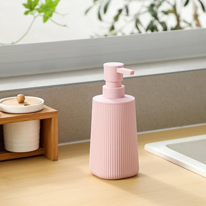Small Soap Dispenser for Bathroom and Kitchen, Modern Farmhouse Striped Style