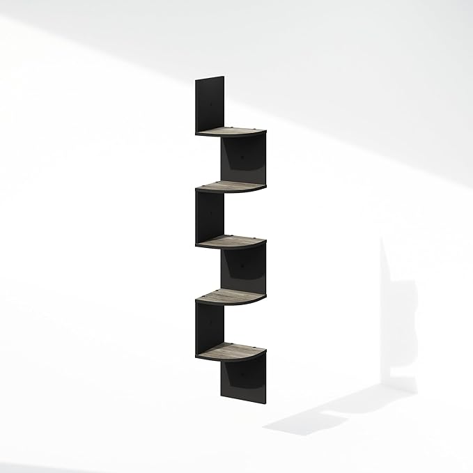 Furinno Rossi 5-Tier Floating Corner Shelf