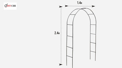 DIVCHI Black Metal Garden Arbour Arch Steel Frame Garden Arch for Climbing Plants, Roses