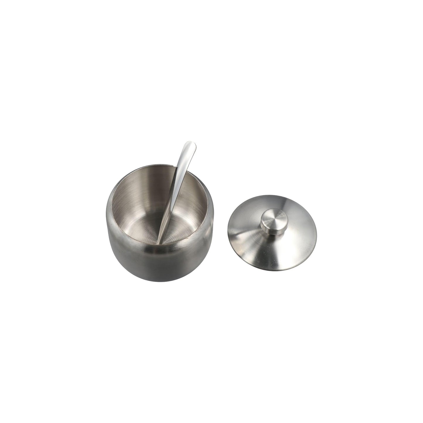 zaoalife Sugar Bowls 430ml Stainless Steel Sugar Bowl with Lid and Spoon Salt Pepper Spices Bowl Spice Jar Seasoning Pot Condiment Container for Home Kitchen