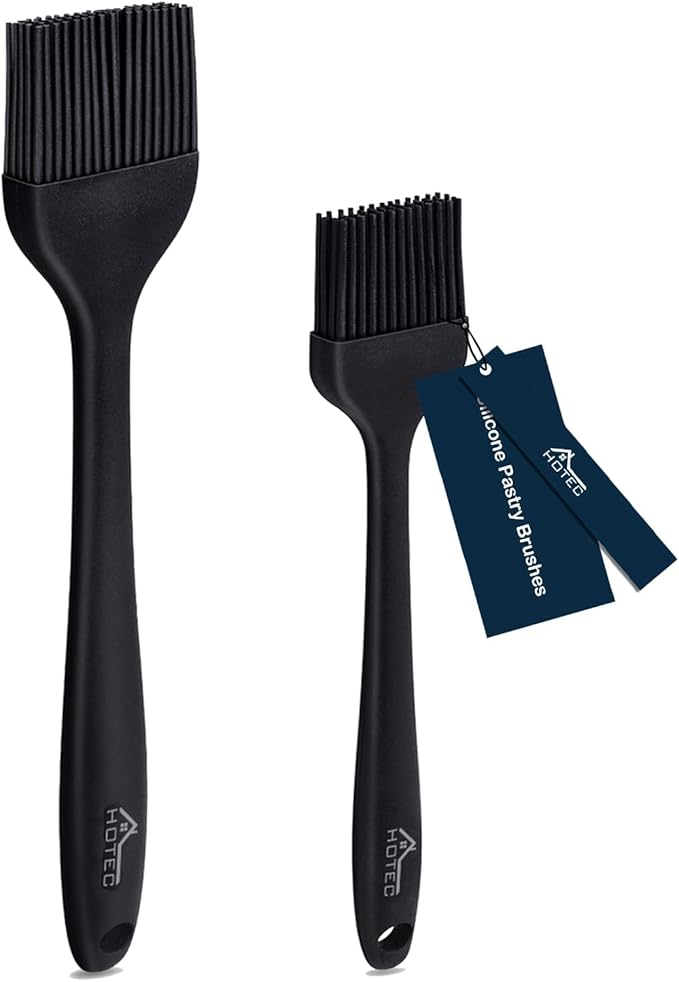 HOTEC 600℉ Heat Resistasnt Basting Brushes, BPA Free Silicone Pastry Brush