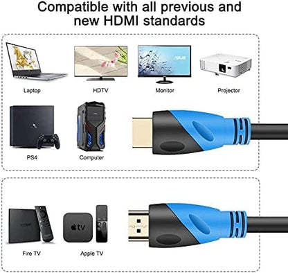 Rommisie 4K/60HZ HDMI Cable 10M (HDMI 2.0,18Gbps) Ultra High Speed Gold Plated Connectors,Ethernet Audio Return,Video 4K,FullHD1080p 3D Compatible with Blu-Ray,TV, Playstation, PS3, PS5, PC, HDTV