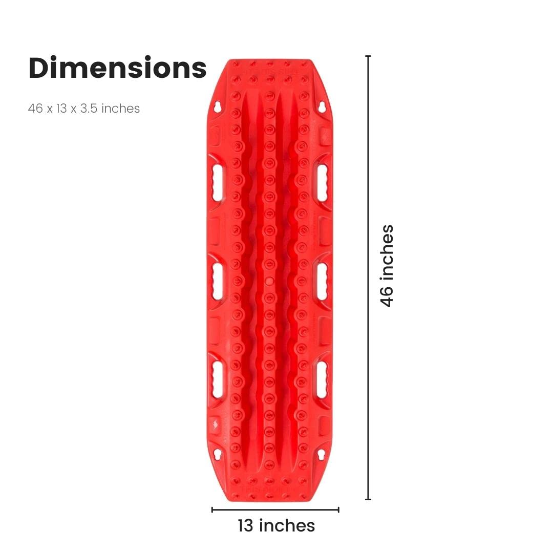 MAXTRAX | MKII FJ Red Vehicle Recovery Board | for 4WD, UV-Stabilized Flexible Nylon Material (MTX02FJR)