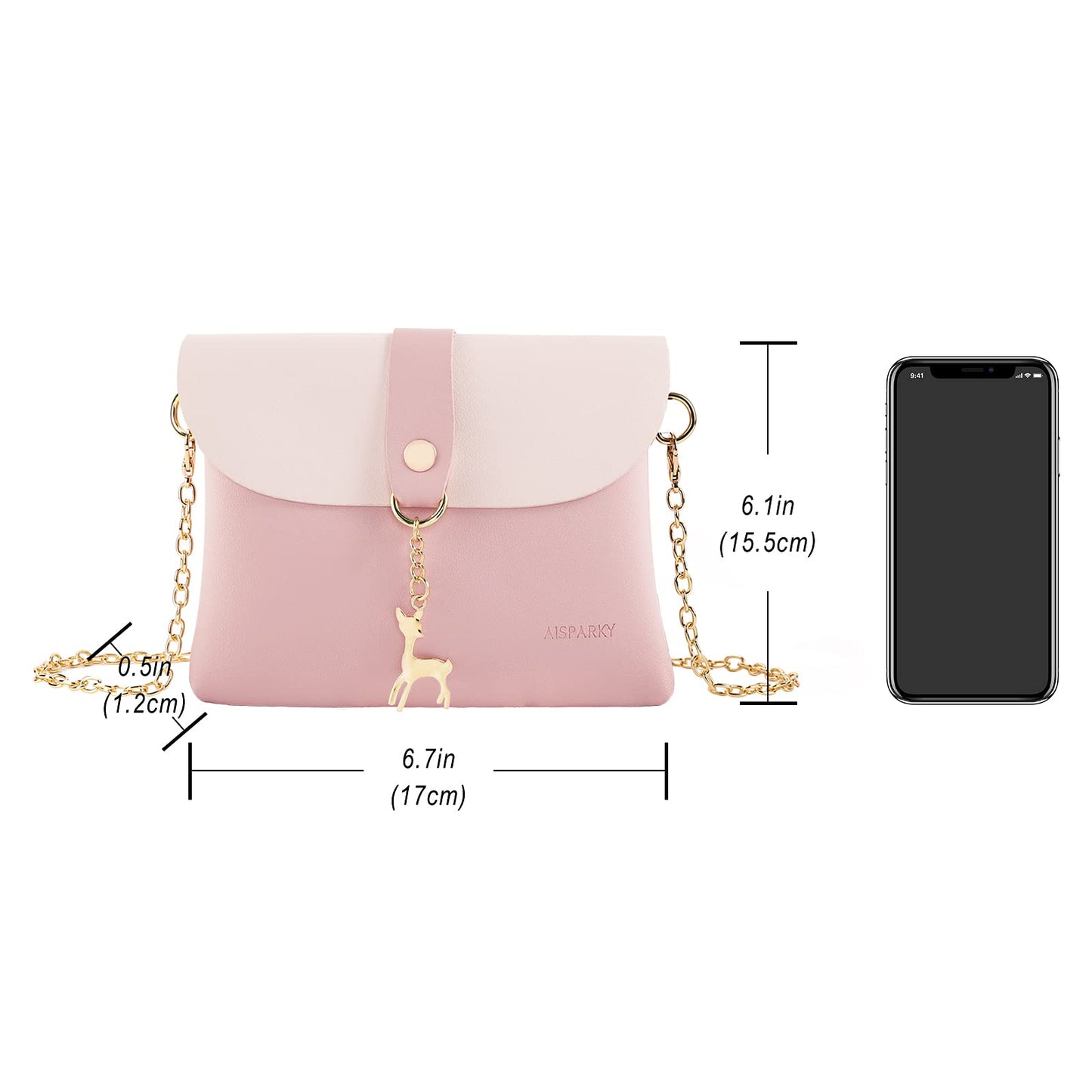 AISPARKY Small Cross Body Bag for Girls PU Leather Shoulder Handbag Cross Body Purse Gifts for Teens Girls