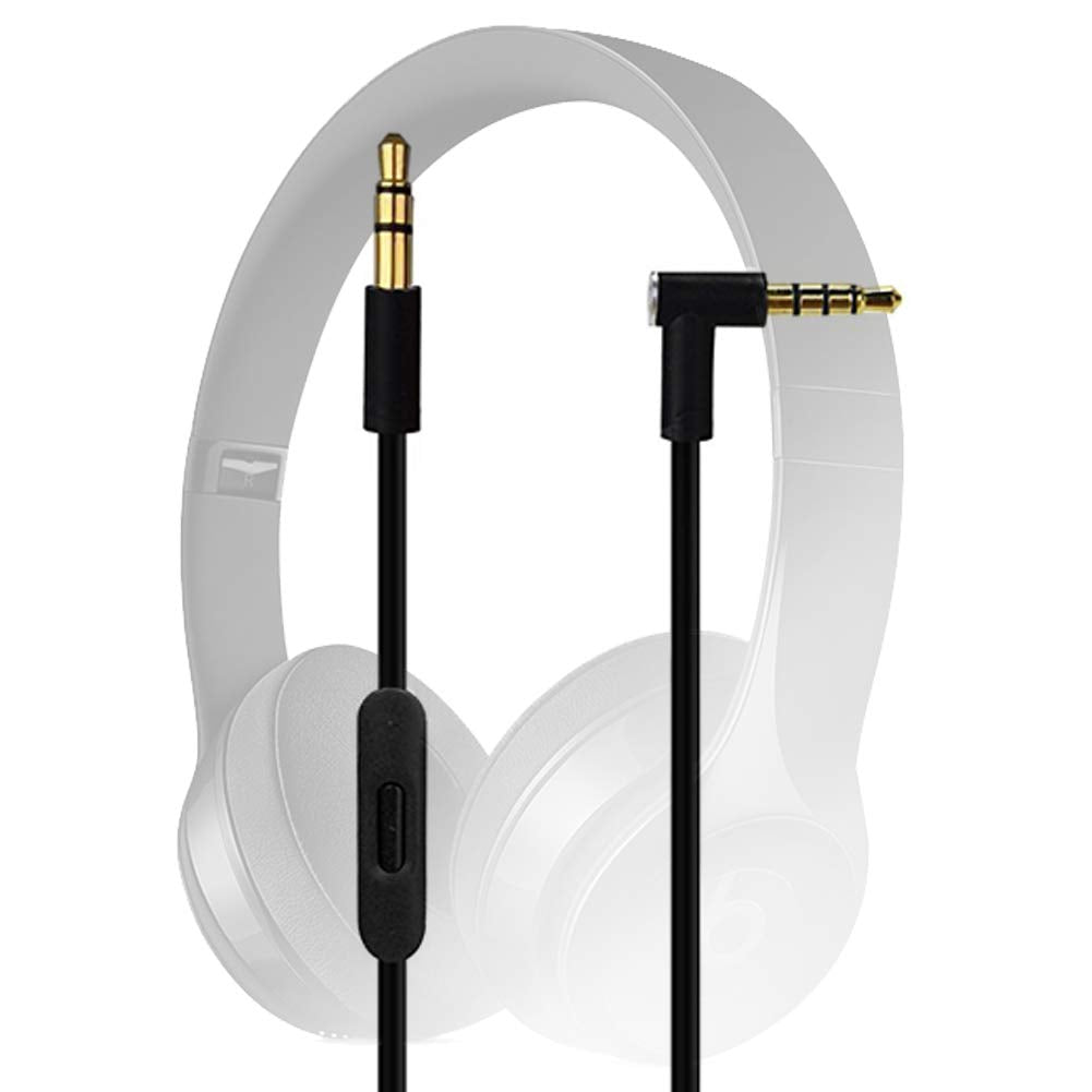 Original Replacement AUX Audio Cable Cord for Beats by Dre Headphones Solo/Studio/Pro/Wireless/Mixr with MIC Black+Replacement Charger Cable for Beats by Dr Dre and Pill