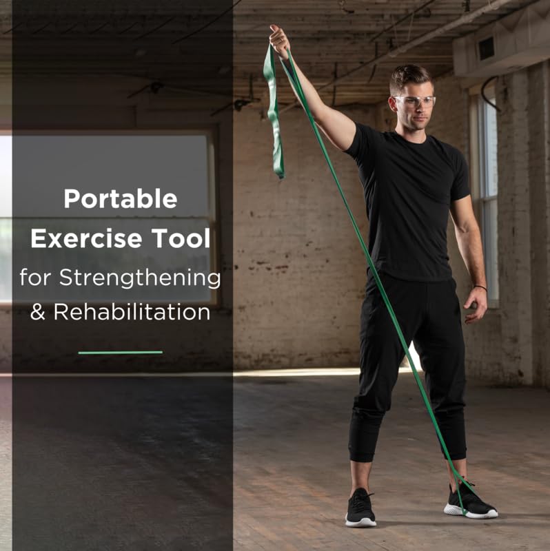 THERABAND CLX Resistance Band with Loops, Fitness Band for Home Exercise and Full Body Workouts, Portable Gym Equipment, Gift for Athletes, Individual 5 Foot Band, Green, Heavy, Level 4