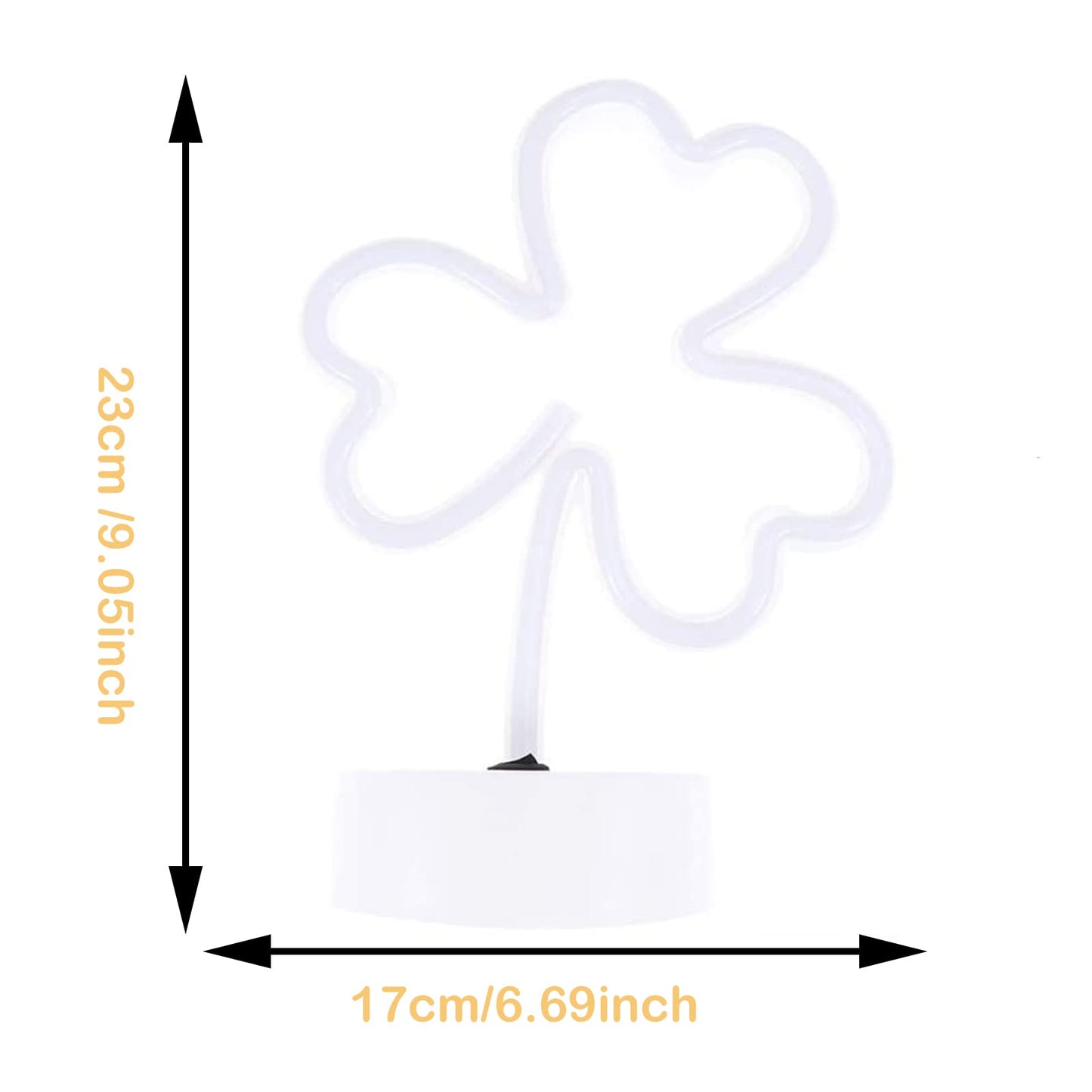 ENUOLI LED Neon Signs Lights Green Clover Shaped Neon Shamrock Night Light USB & Battery Powered Night Lamp Best Decoration Lights for St. Patrick's Day Gifts Kids Room Bedroom Bar(Shamrock)