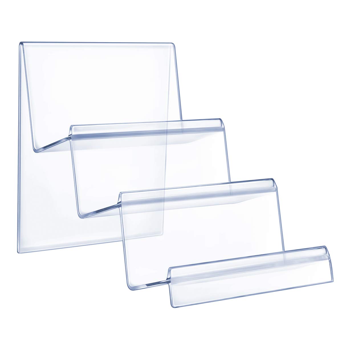 DOITOOL Clear Acrylic Purse Display Stand Holder Wallet Stand 3 Tier Handbag Purse Display Stand Glasses Holder Jewelry Display Riser Shelf for Home Decoration and Organizer